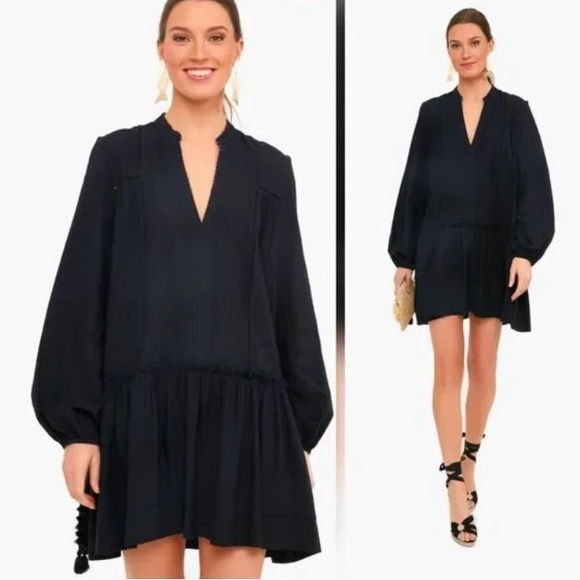 New: Pomander Place V-Neck Ophelia Drop Waist Coverup Dress. Black. Size XXL